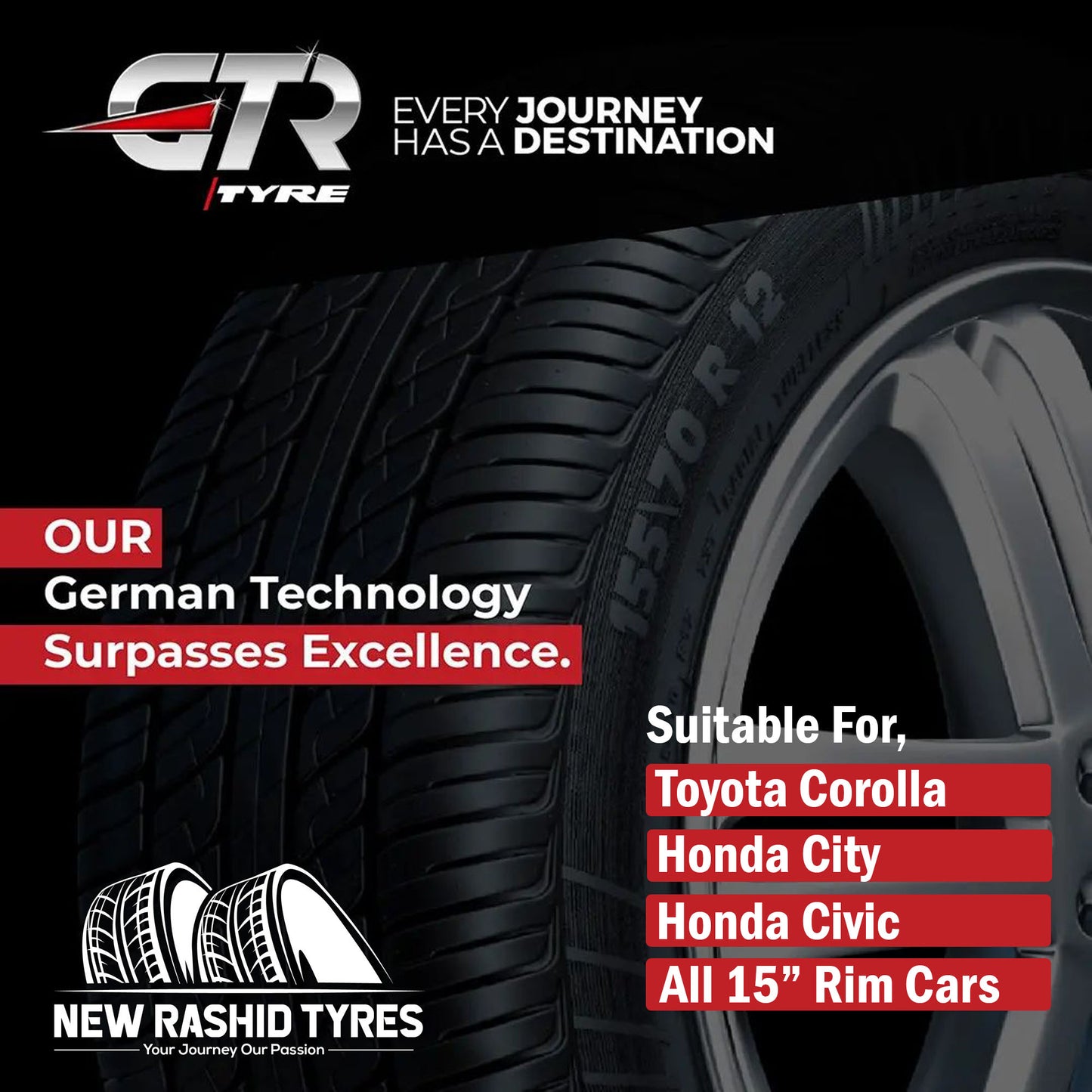 GTR GENERAL TYRES | MADE IN PAKISTAN | ALL SIZES