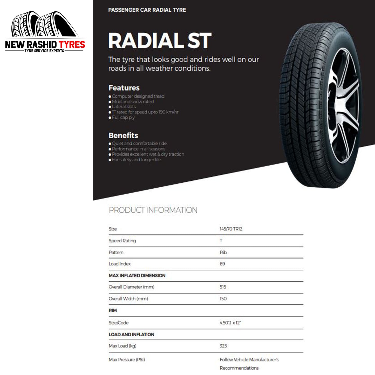 GTR GENERAL TYRES | MADE IN PAKISTAN | ALL SIZES